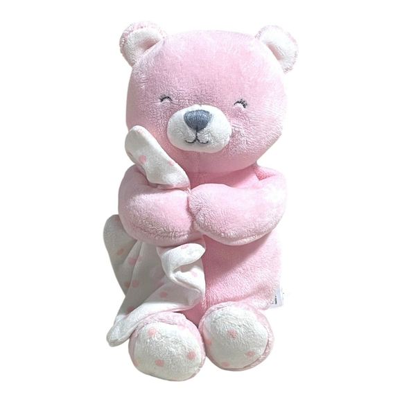 Just One You Other - Carter's Just One You Pink Plush Teddy Bear Rattle Toy with Security Blanket 9”